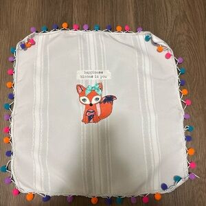 Whimsical Fox Table Linen with Pom-Poms